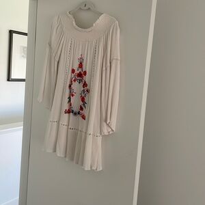 100% Rayon white dress with dress size medium